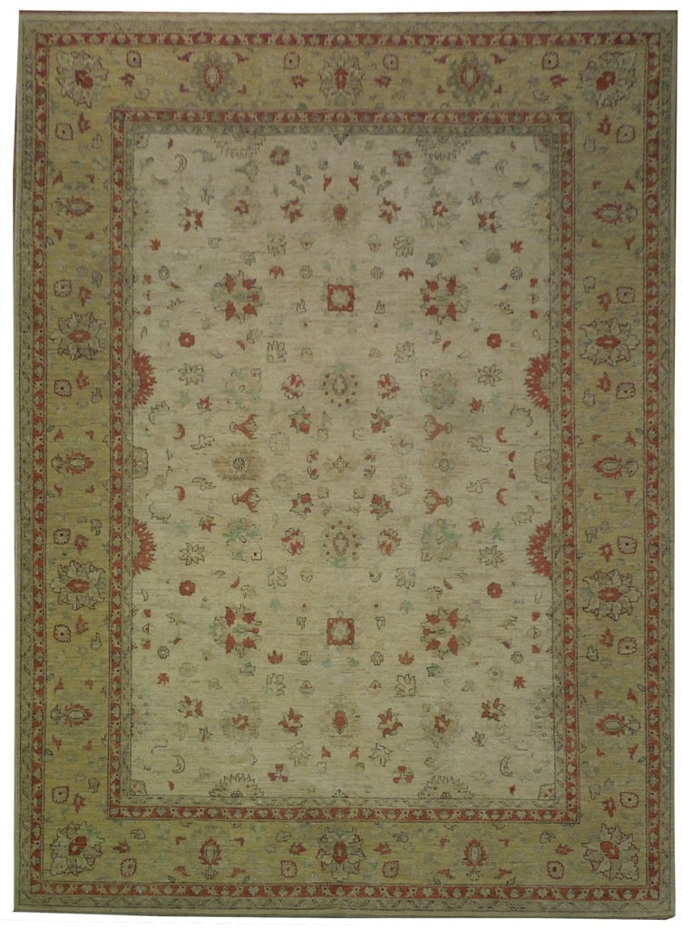 Handcrafted 9 x 12 Ivory Chobi Peshawar Area Rug (1 of 6)