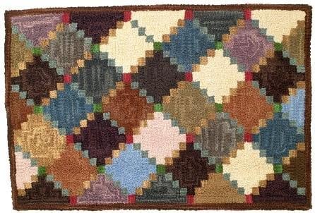 Quilted Wool Runner 2x8 Arts and Crafts Diamond Design (1 of 1)