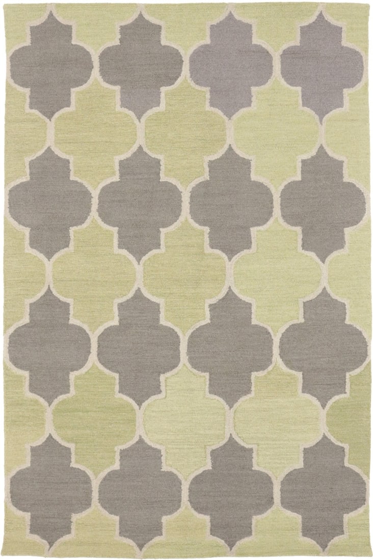 Hand-Tufted Multicolored Wool Trellis Area Rug 5'0 x 8'0 Modern Design (1 of 16)