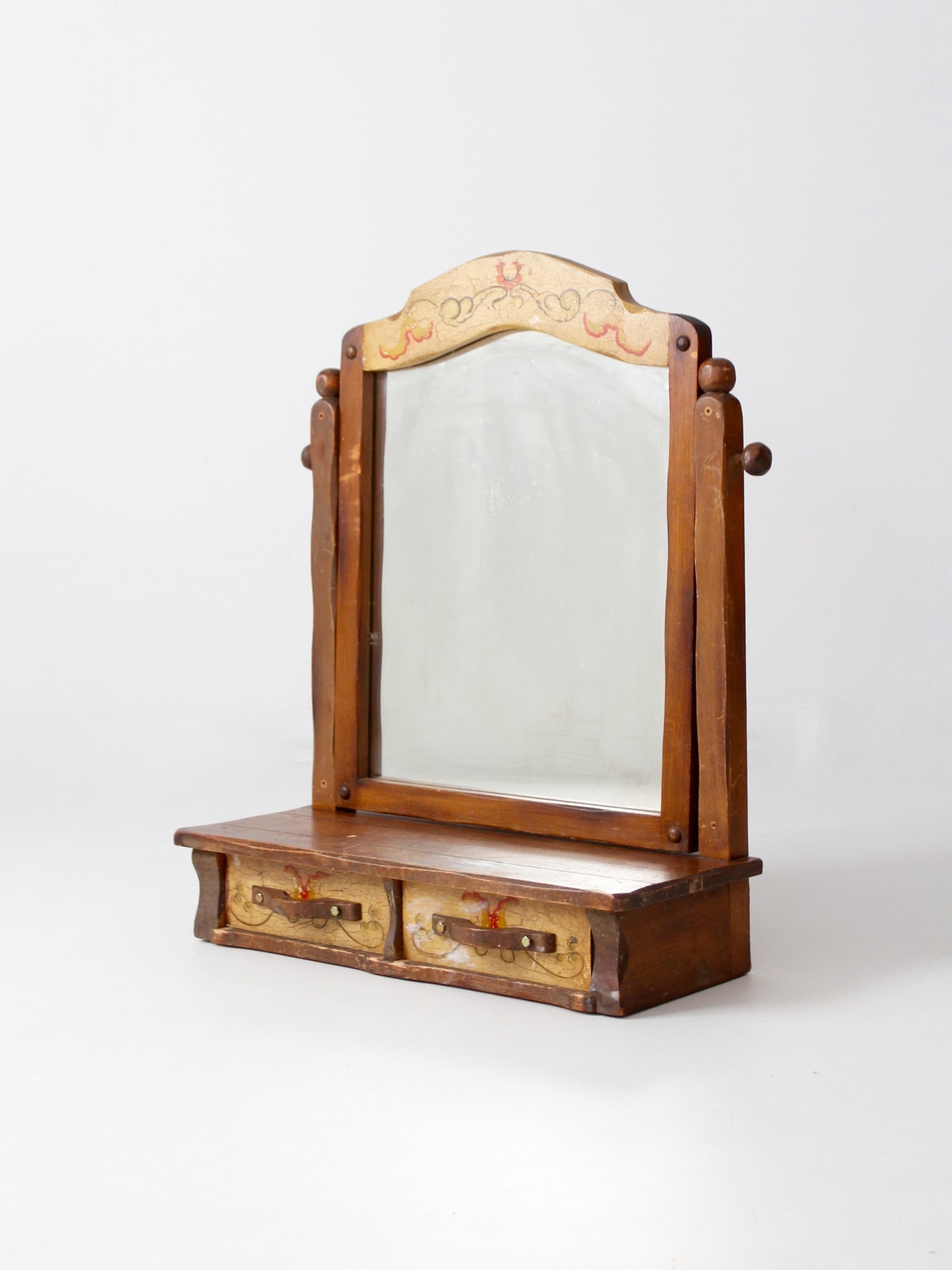 Vintage Monterey Style Dresser Mirror with Hand-Painted Details (1 of 8)