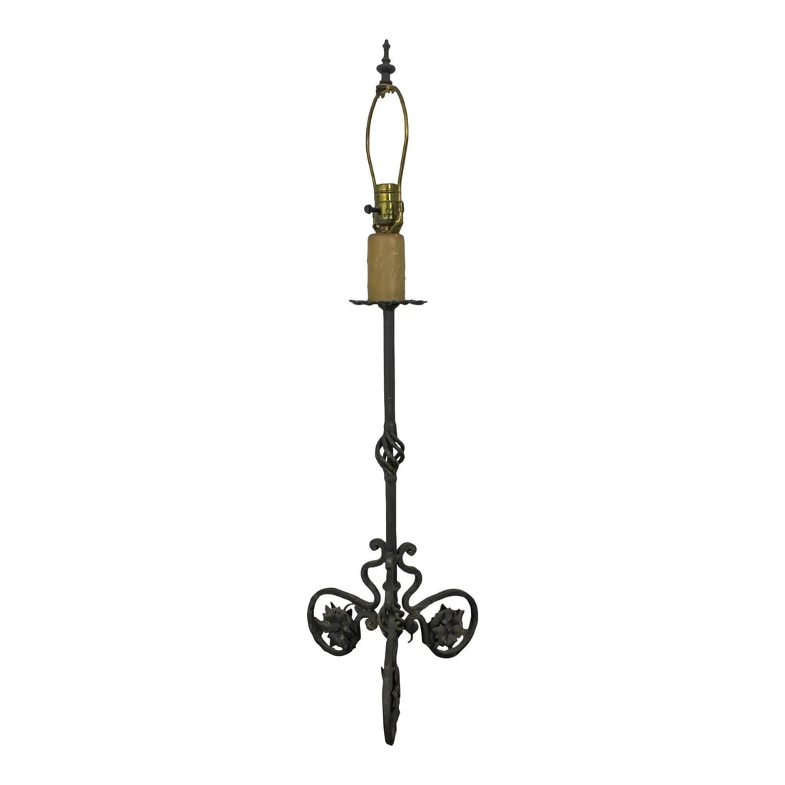Classic Black Wrought Iron 37 Inch Candlestick Table Lamp (1 of 10)