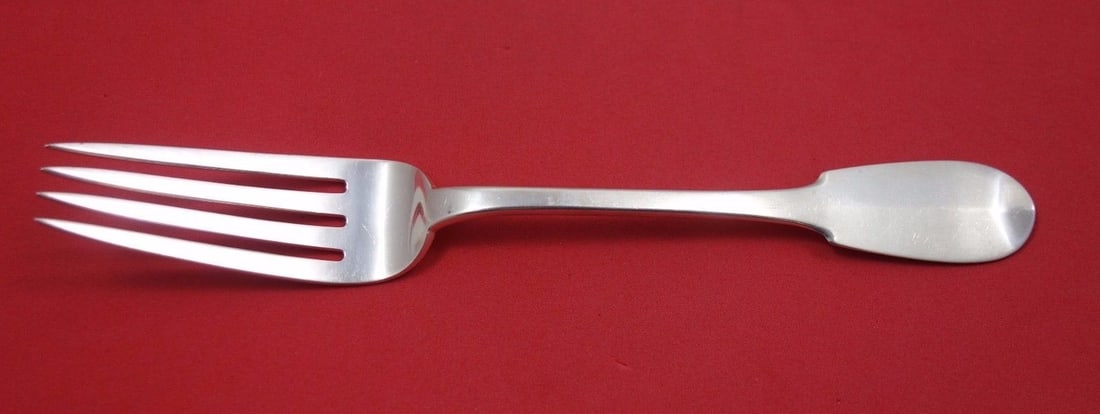 Vanderslice Coin Silver Dinner Fork 8 1/8 Plain Monogram (1 of 1)
