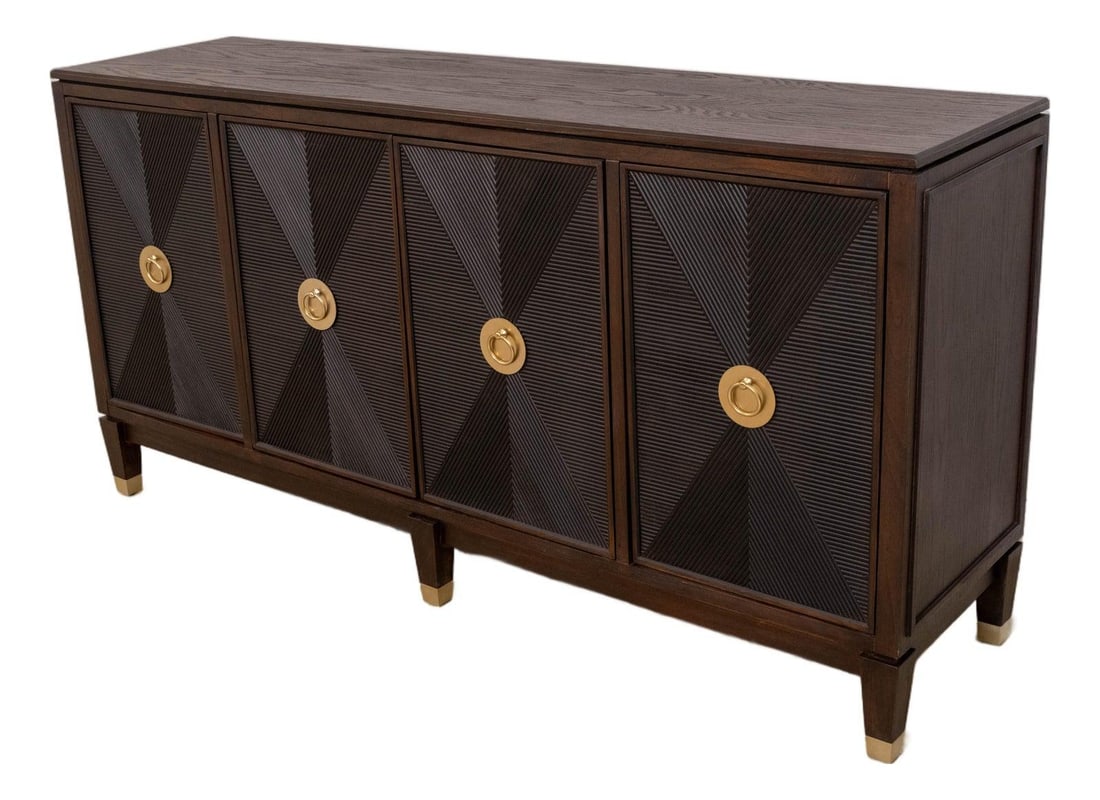Gabby Modern 4 Door Console Cabinet with Brass Pulls (1 of 10)