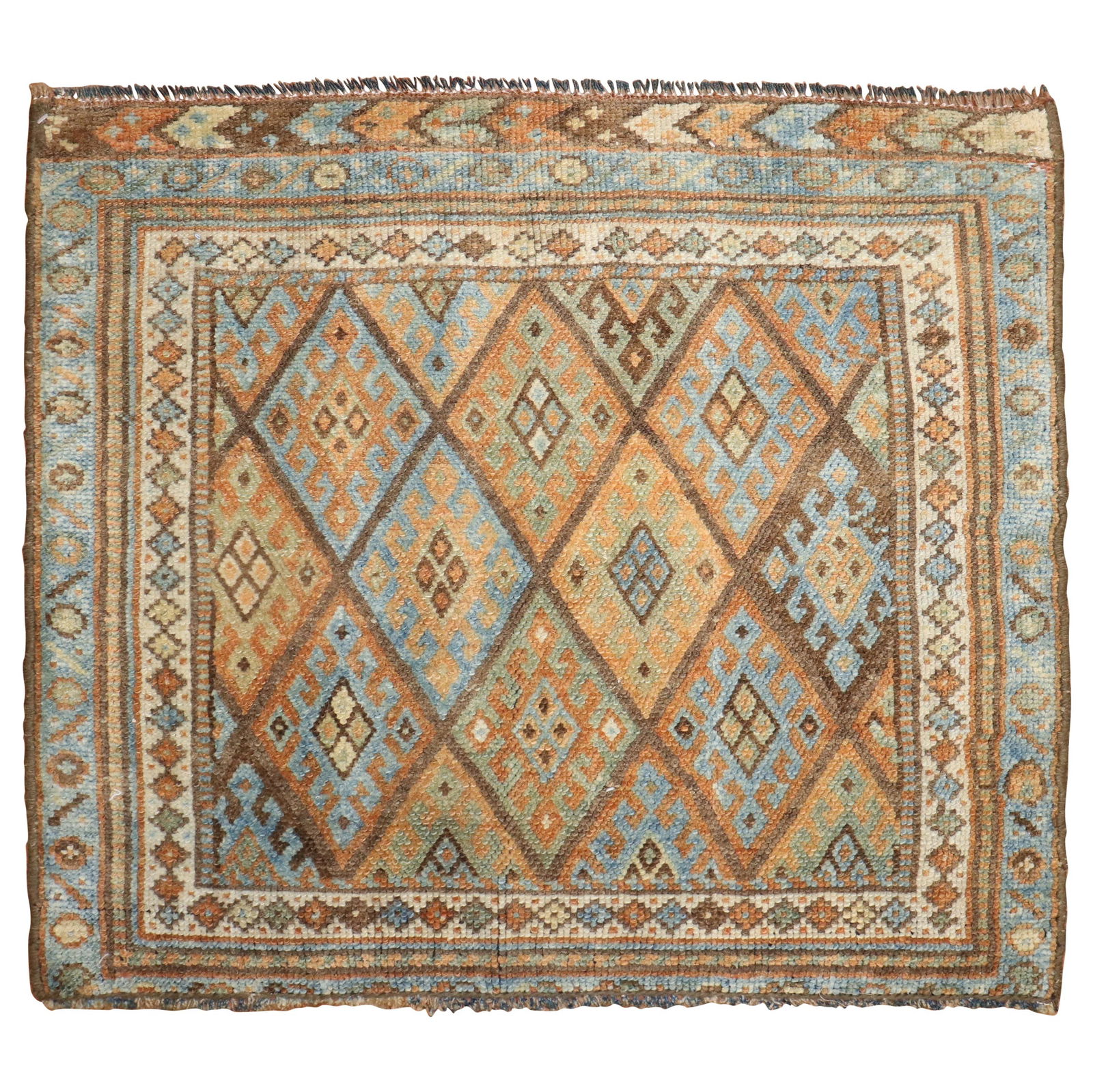 Early 20th Century Mini Kurd Jaff Rug Rustic Wool 2' x 2'4" Iran: Early 20th Century Mini Kurd Jaff Rug Rustic Wool 2' x 2'4" Iran This early 20th-century mini-size Kurd Jaff rug showcases a rustic style, perfect for adding charm to any space. Crafted from high-qual