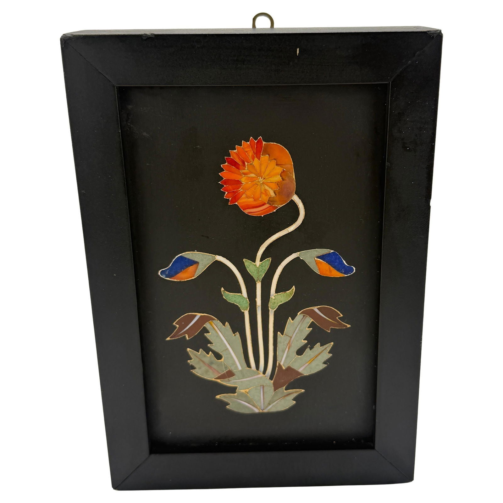 Antique Italian Grand Tour Pietra Dura Floral Panel 20th Century: Antique Italian Grand Tour Pietra Dura Floral Panel 20th Century This exquisite antique panel showcases the artistry of the Grand Tour style, featuring a stunning floral design crafted from an array o