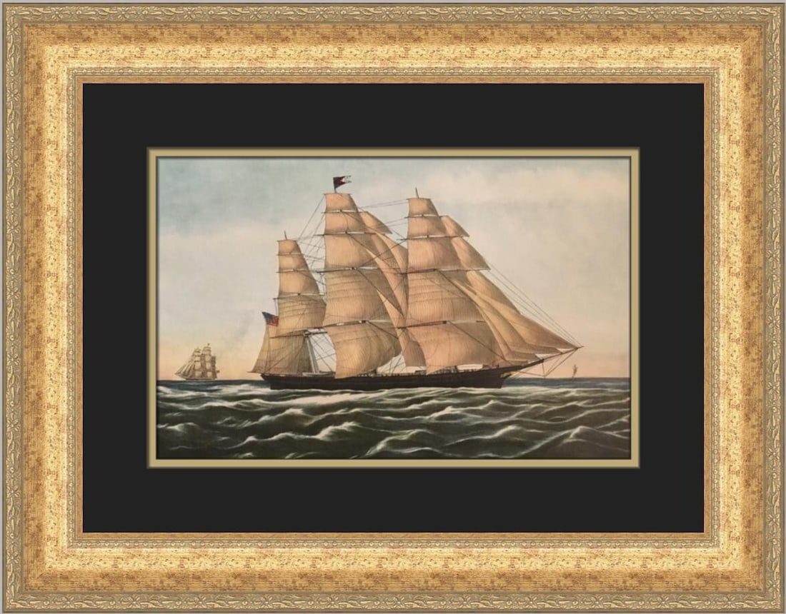 Currier & Ives Clipper Ship-The Flying Cloud Framed Print 1952 (1 of 2)
