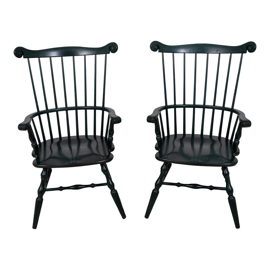 Vintage Pair of Hitchcock Green Windsor Armchairs (1 of 10)