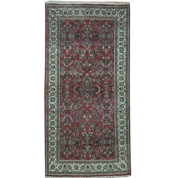 Handmade 3.3 x 6.6 Sarouk Runner Rug from India (1 of 6)