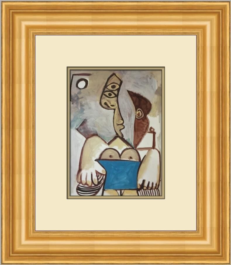 Pablo Picasso Seated Woman III Custom Framed Surrealist Print: Pablo Picasso Seated Woman III Custom Framed Surrealist Print Discover the beauty of Pablo Picasso's "Seated Woman III" in this exquisite custom-framed print. This medium-sized piece, created in 1985,