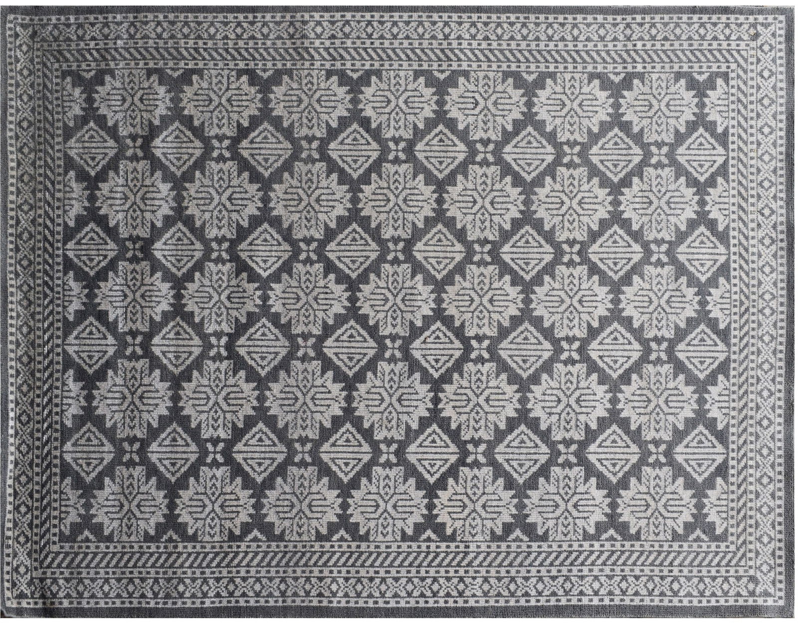 8x10.1 Handmade Modern Dark Gray Wool Rug Exclusive Design (1 of 6)