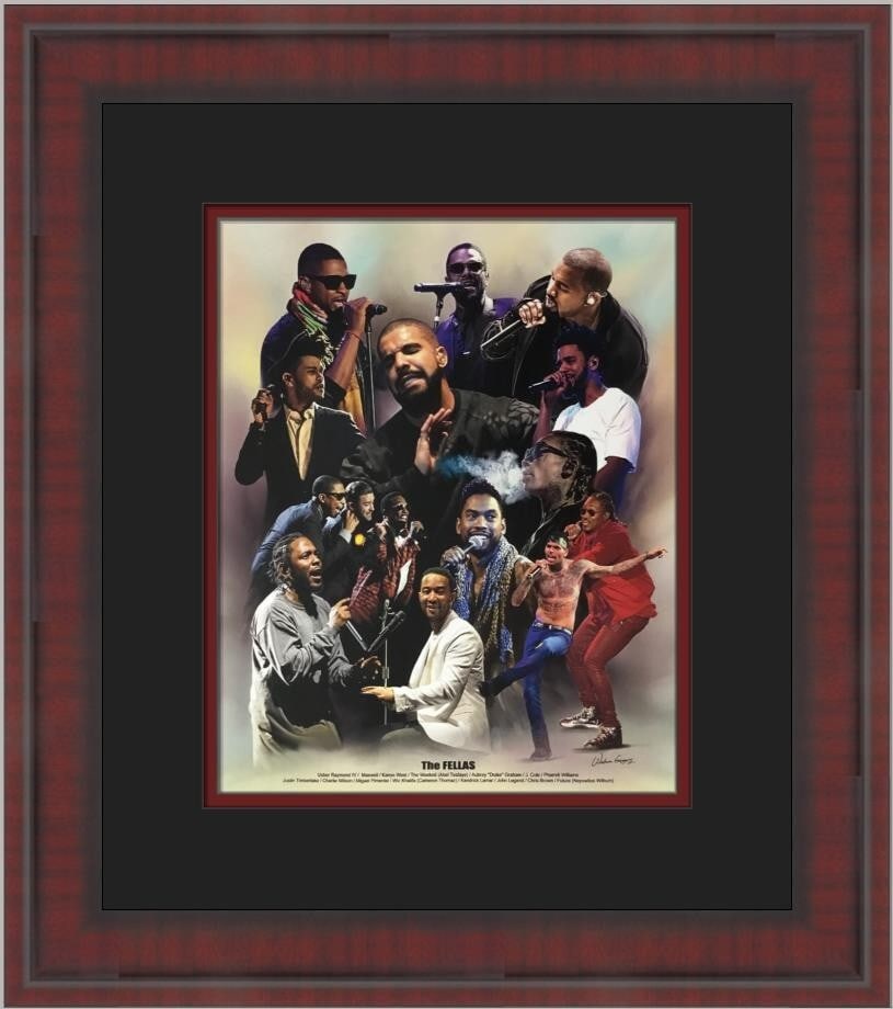 Wishum Gregory The Fellas Custom Framed Giclee Print 16 x 14 (1 of 2)