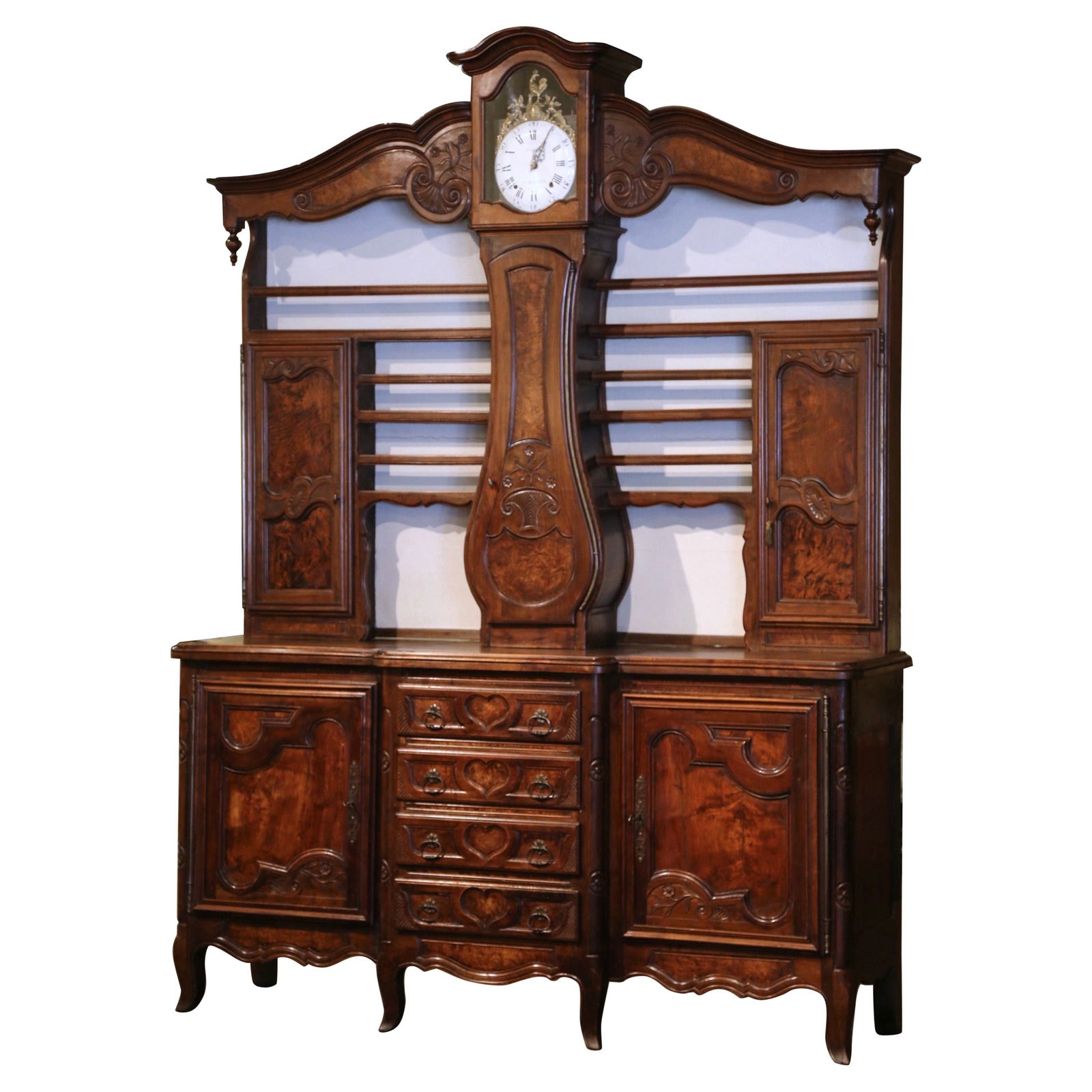 19th Century Louis XV Bressan Clock Vaisselier Antique Display Cabinet (1 of 18)
