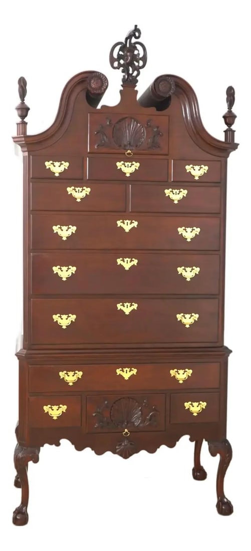 Chippendale Style Mahogany Highboy by Baker Model 8807 Two Piece Chest (1 of 10)