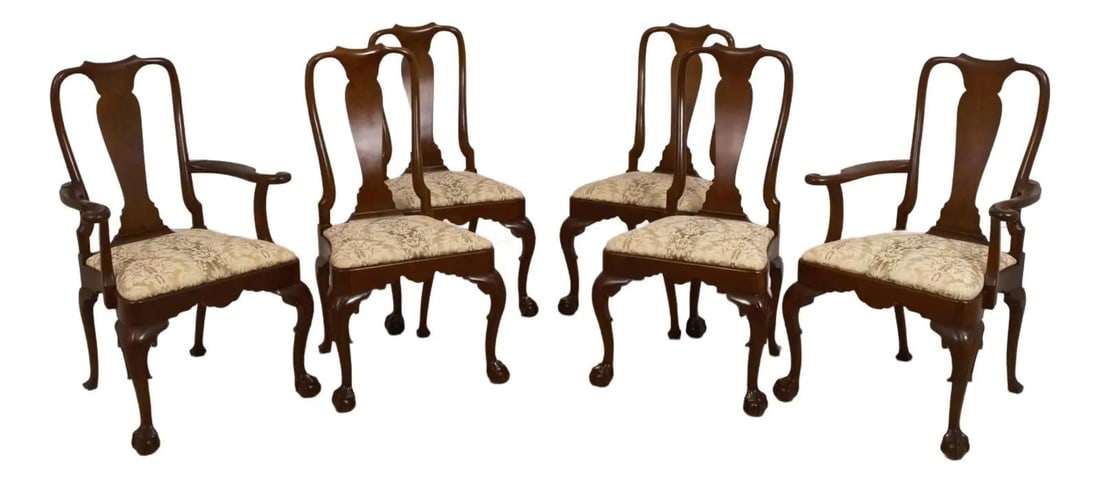 Set of 6 Kindel Winterthur Walnut Dining Chairs with Claw Feet (1 of 10)
