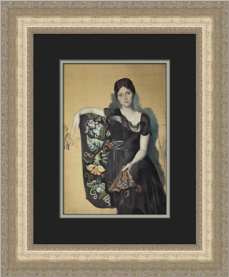 Pablo Picasso Portrait of Olga in an Armchair Custom Framed Art Print (1 of 2)