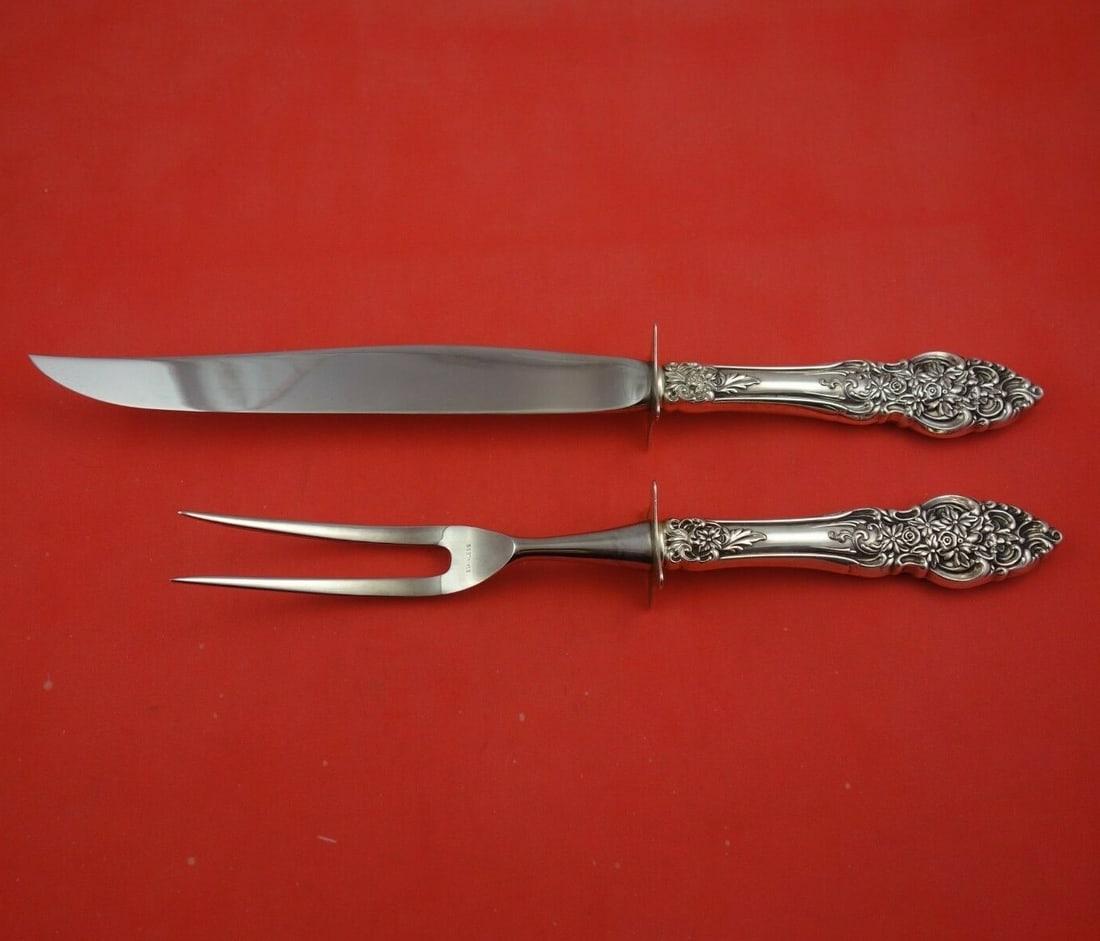 Reed and Barton Vienna Sterling Silver Carving Set 2pc Hollow Handle (1 of 3)