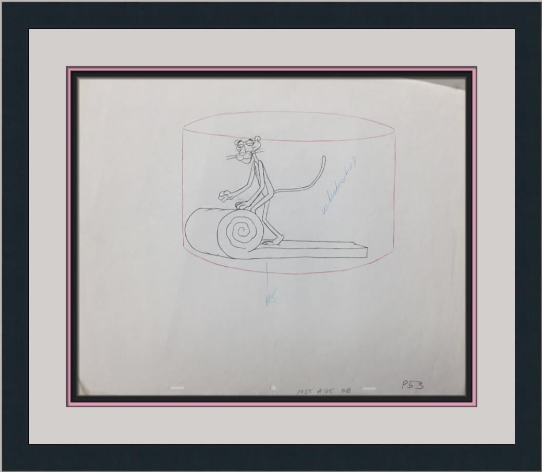 Pink Panther Model Sheet Drawing Custom Framed by MGM 1980 (1 of 3)