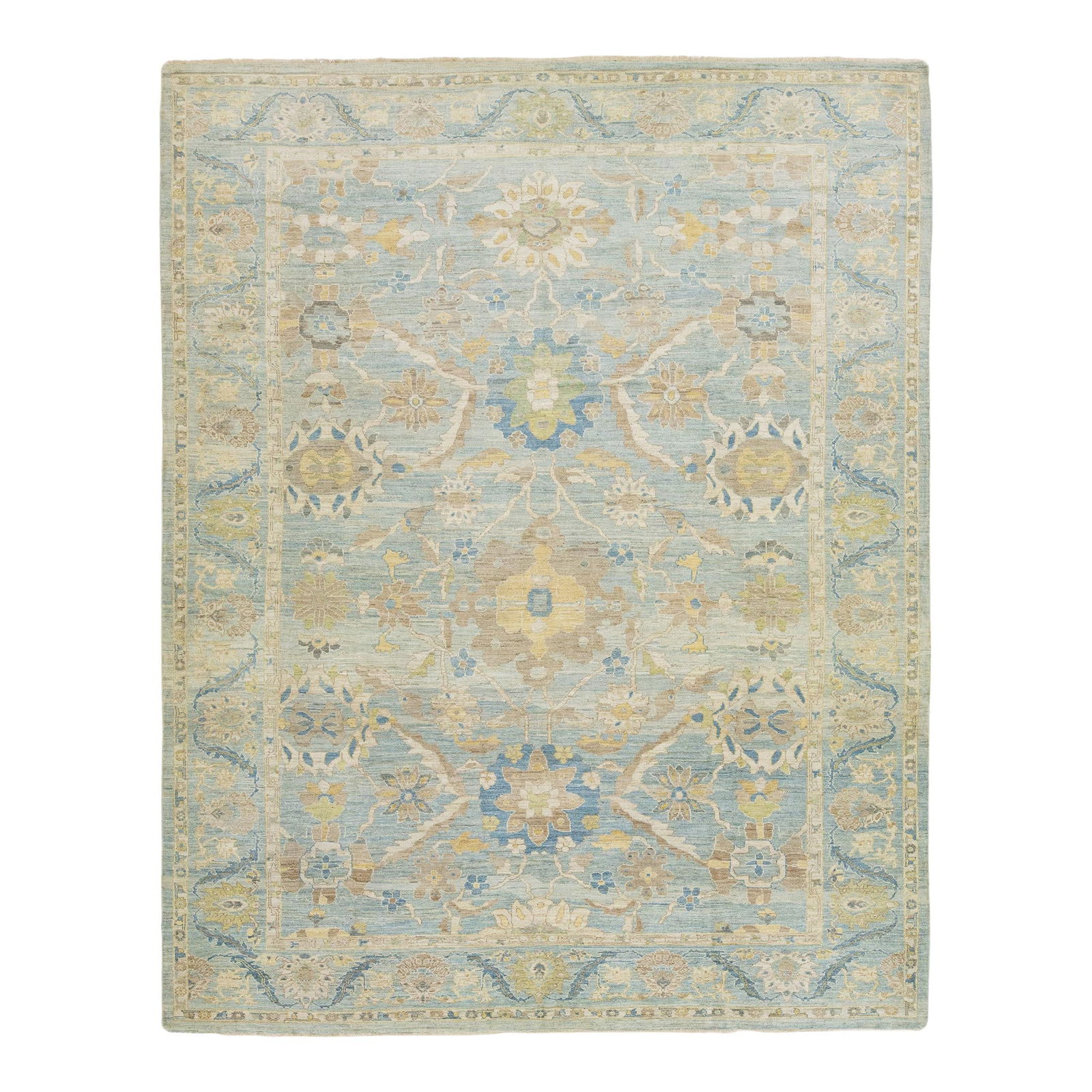 Handmade Contemporary Blue Wool Floral Rug 12'3 x 15'6 (1 of 10)