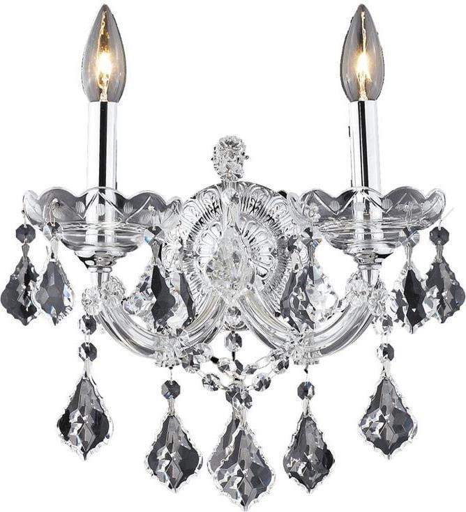 Elegant Lighting Chrome Wall Sconce Rococo Design with Royal-Cut Crystals (1 of 1)