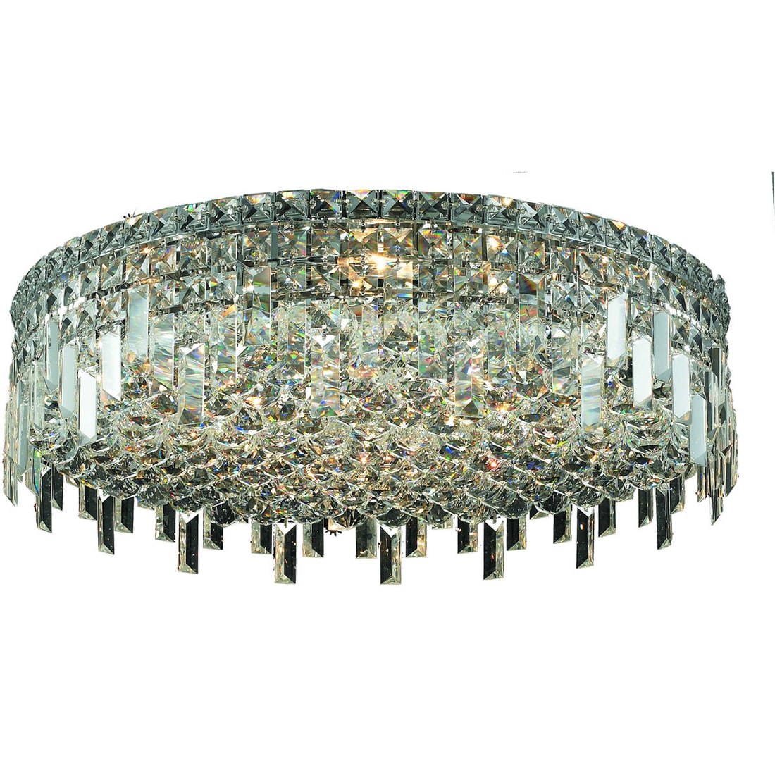 Maxime 9-Light Chrome Flush Mount Crystal Chandelier 24-Inch Modern Design (1 of 2)