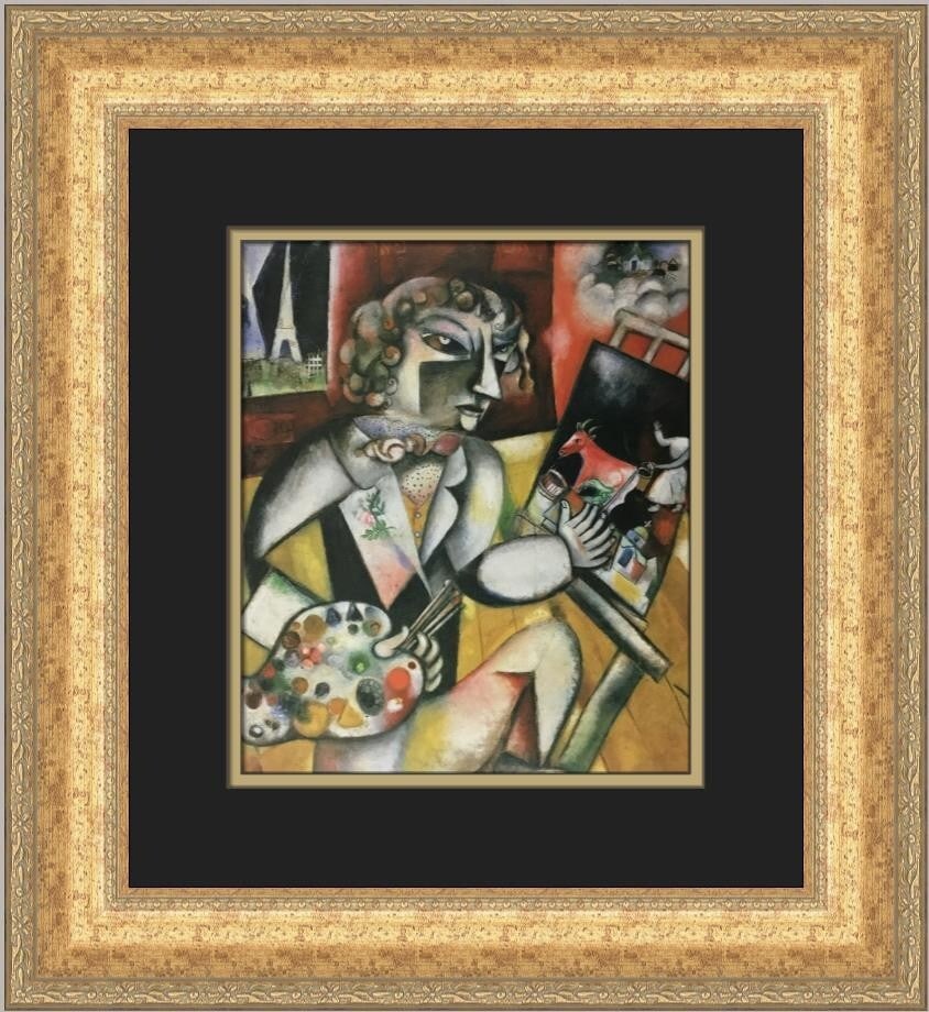 Marc Chagall Self-Portrait With Seven Fingers Custom Framed Art Print (1 of 2)