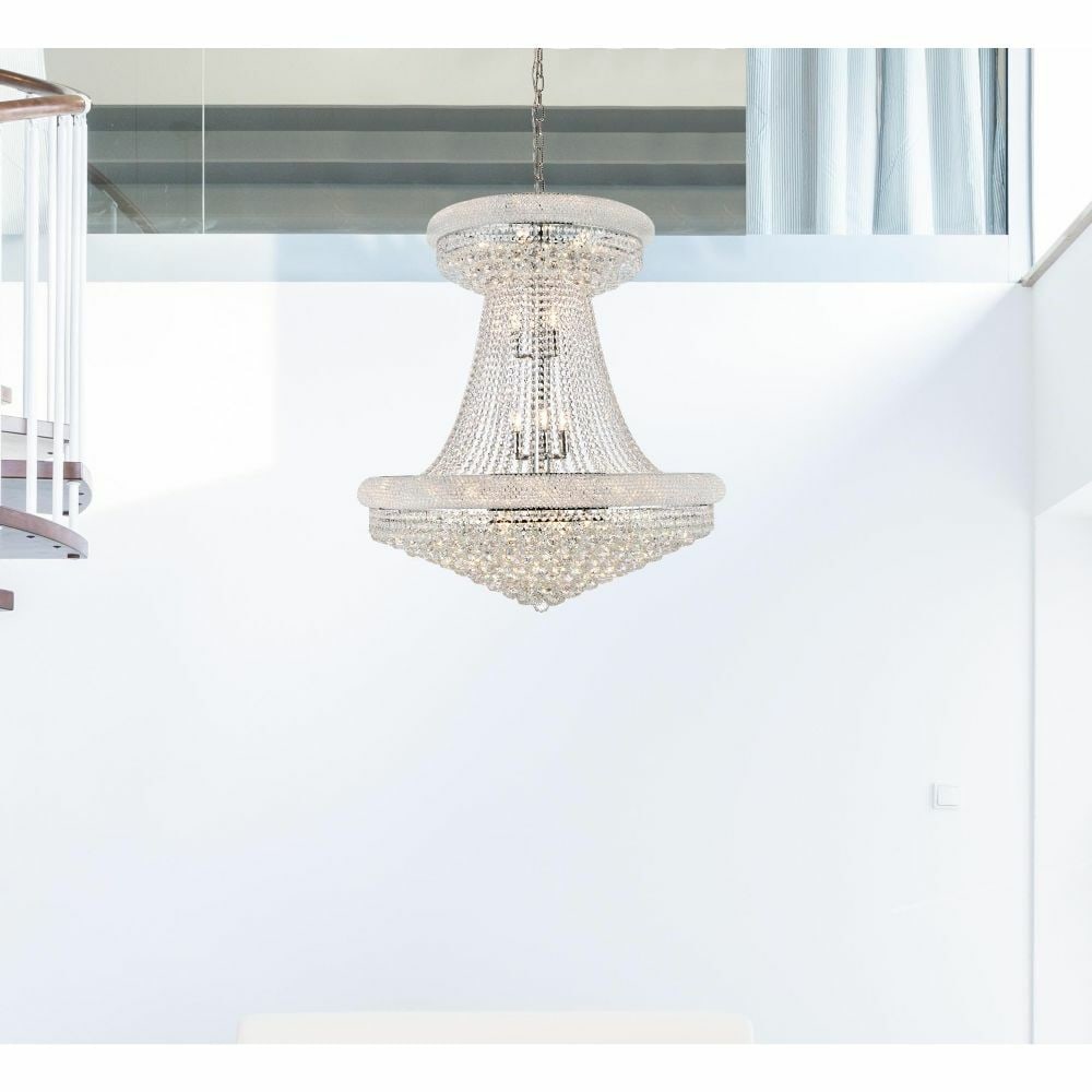 Primo 28 Light Chrome Crystal Chandelier Modern Empire Style 36in (1 of 8)