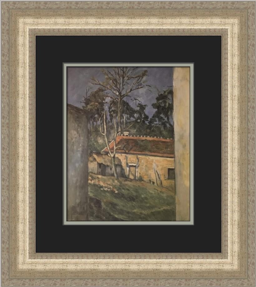 Paul Cezanne Farmyard at Auvers Custom Framed Print 19x17 (1 of 2)