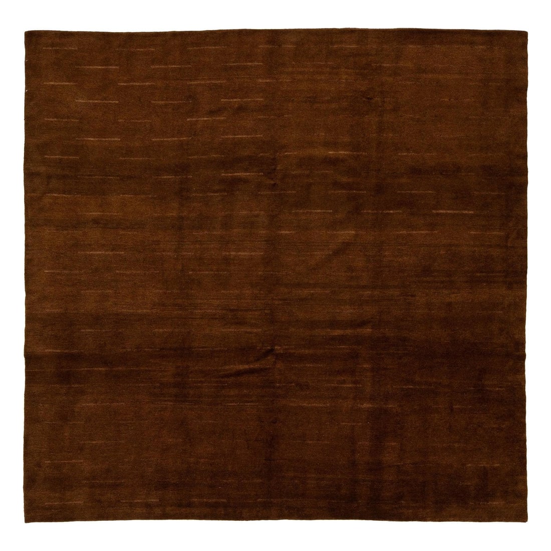 Modern Tibetan Wool Square Rug 9'3 x 9'5 Brown Striped Design (1 of 9)