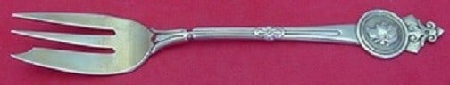 Gorham Medallion Sterling Silver 3-Tine Pastry Fork Goldwashed 5 3/4" (1 of 1)