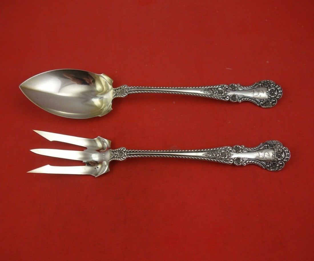 Gorham Cambridge Sterling Silver 2pc Vegetable Serving Set 10" Fork (1 of 3)