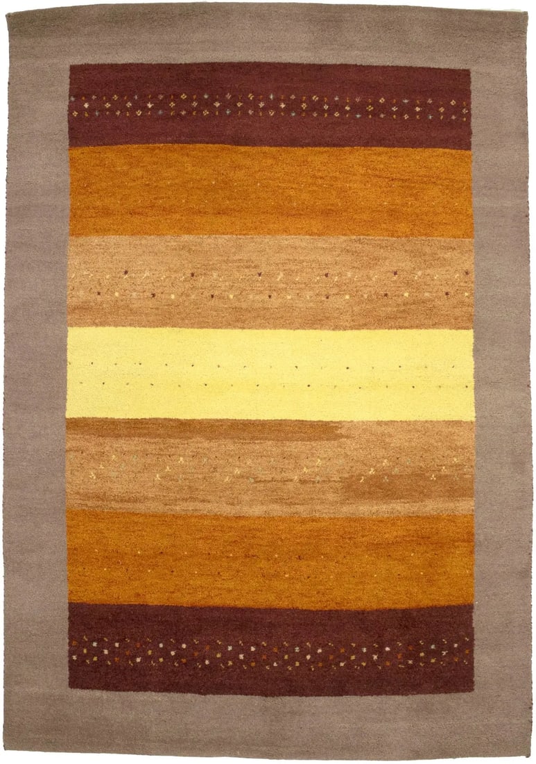 Hand-Knotted Tribal Modern Indo-Gabbeh Wool Rug 5'6 x 8'0 Multicolored (1 of 14)
