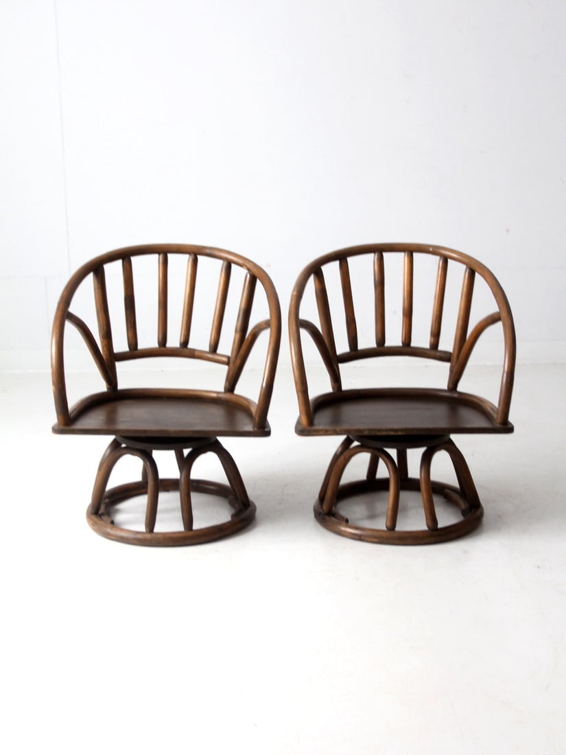 Vintage Mid-Century Rattan Lounge Chairs Set of Two (1 of 15)