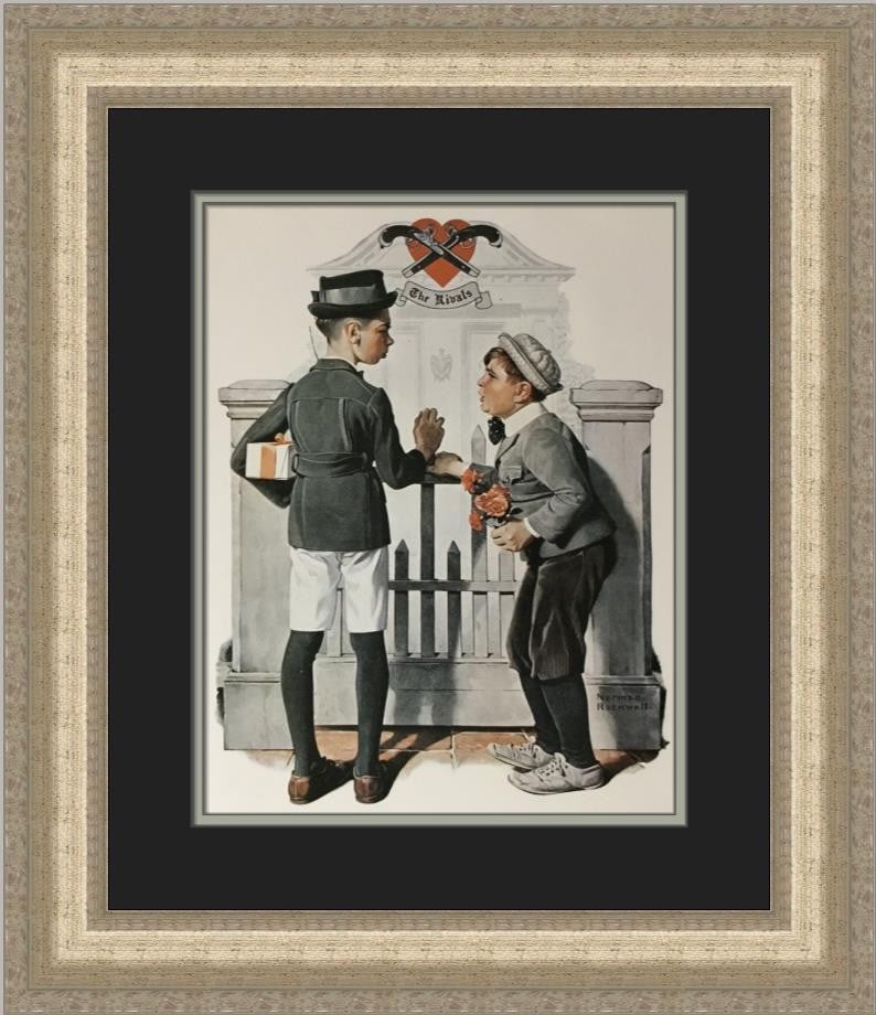 Norman Rockwell The Rivals Custom Framed Art Print 1975 (1 of 2)