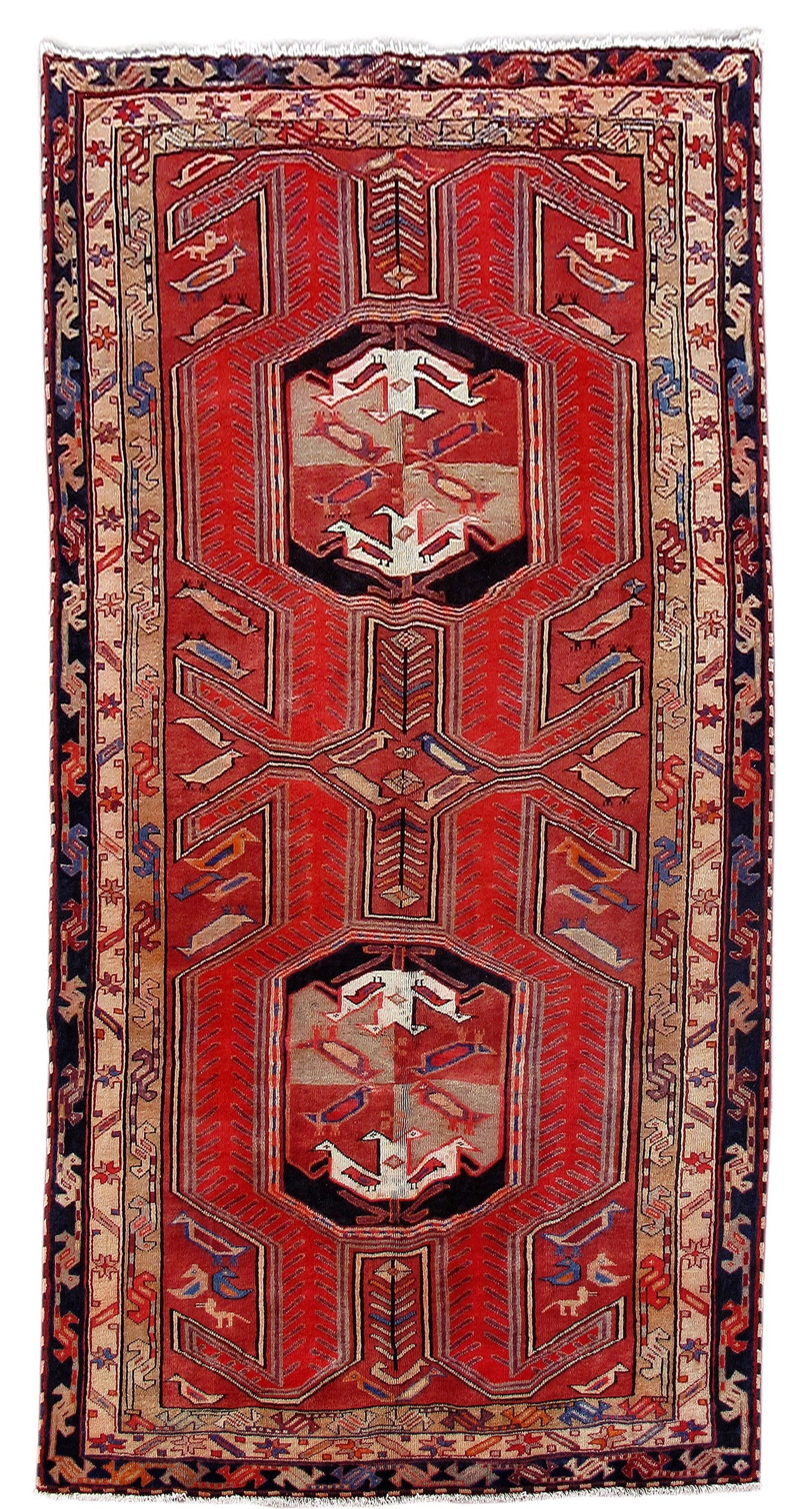 Handcrafted 4'11 x 9'11 Red Persian Tabriz Rug from Iran: Handcrafted 4'11 x 9'11 Red Persian Tabriz Rug from Iran Free continental US Shipping Experience the luxury of this handcrafted Red Persian Tabriz Rug, expertly woven by skilled artisans in Tabriz, Ir