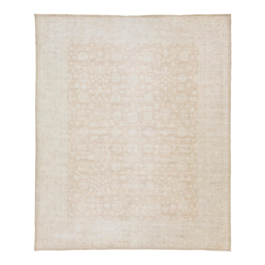 Elegant Modern Indian Peshawar Handknotted Floral Wool Rug 11'11 x 14'3: Elegant Modern Indian Peshawar Handknotted Floral Wool Rug 11'11 x 14'3 Elevate your living space with this exquisite Modern Indian Peshawar handknotted floral wool rug. Crafted by skilled artisans, i