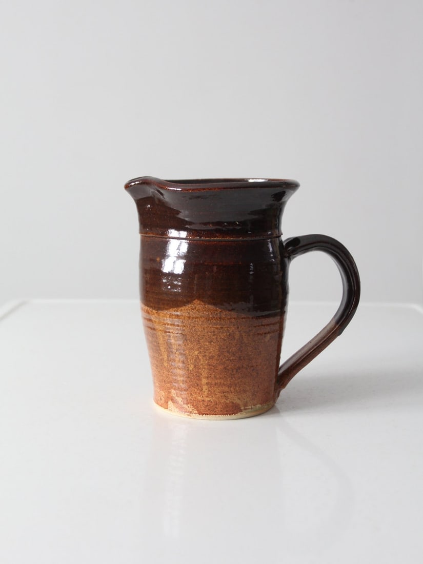 Brian Marx Vintage Studio Pottery Pitcher Two-Tone Glaze 7.5 Inch (1 of 10)