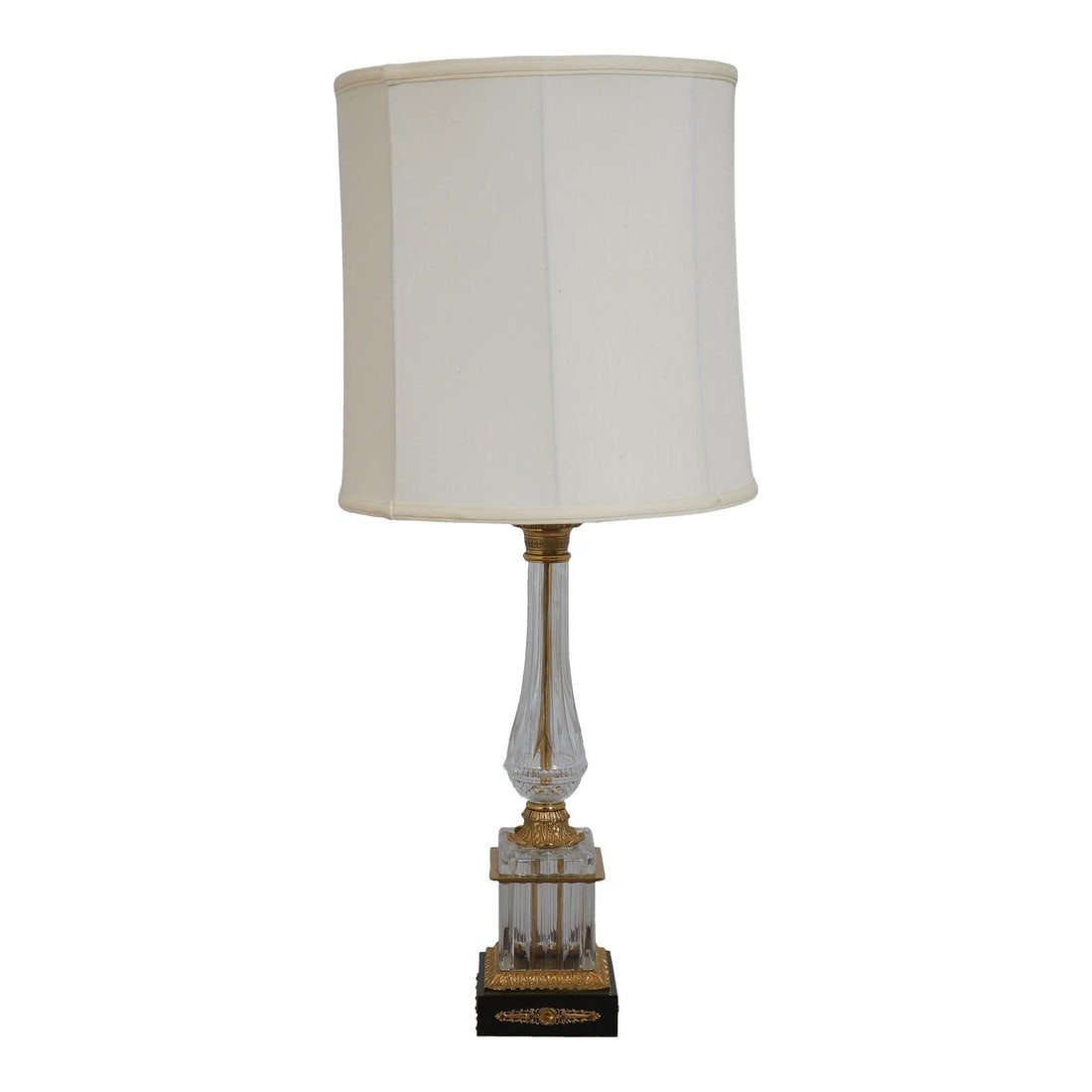 Vintage French Louis XV Bronze Crystal Table Lamp 1950s (1 of 10)