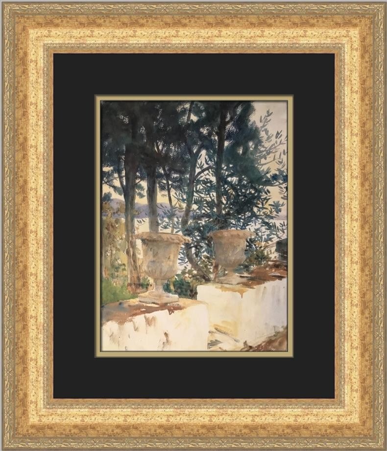 John Singer Sargent Corfu The Terrace Custom Framed Print 1997: John Singer Sargent Corfu The Terrace Custom Framed Print 1997 This beautiful print titled "Corfu The Terrace" by renowned artist John Singer Sargent showcases a stunning expressionist impressionist s