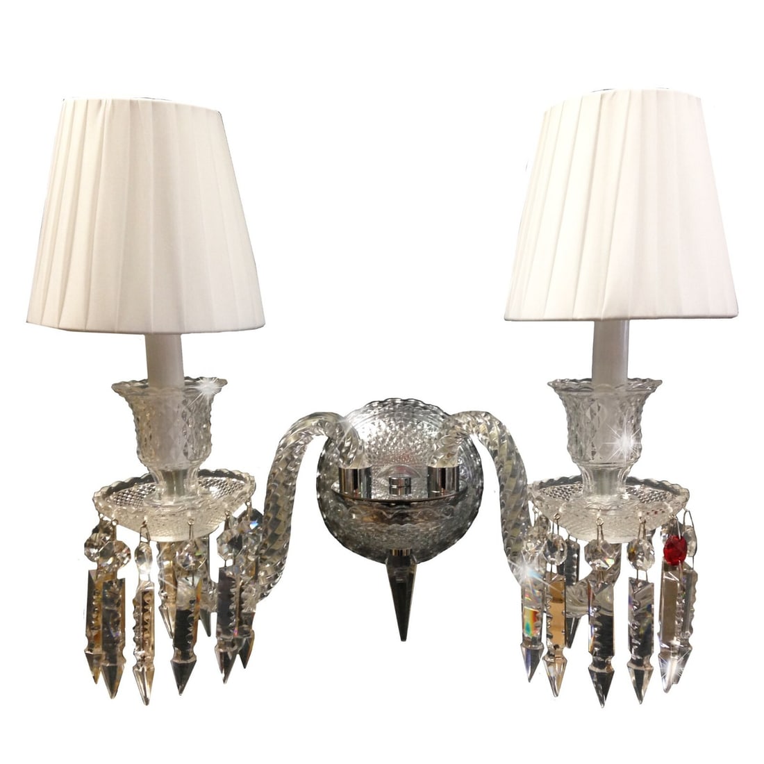Artistry Chrome Crystal Wall Sconce 2-Light 16in Modern Fixture (1 of 2)