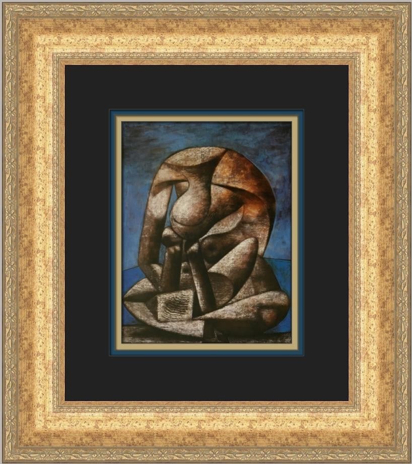 Pablo Picasso Great Bather with Book Custom Framed Art Print: Pablo Picasso Great Bather with Book Custom Framed Art Print This exquisite custom framed print titled 'Great Bather with Book' by Pablo Picasso captures the essence of Abstract Expressionism and Impr