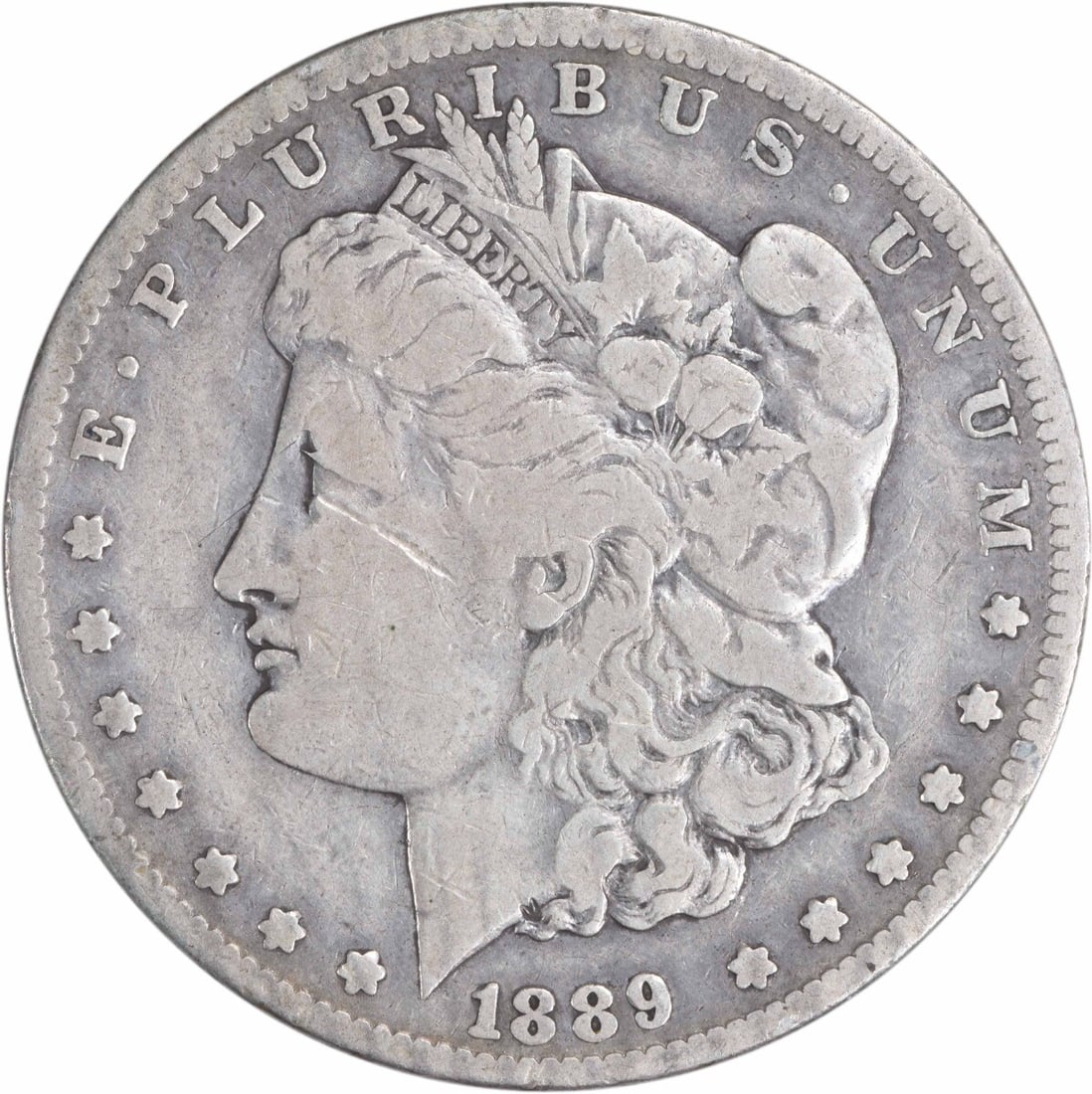 1889-CC Morgan Silver Dollar VG Uncertified 90% Silver Coin: 1889-CC Morgan Silver Dollar VG Uncertified 90% Silver Coin This 1889-CC Morgan Silver Dollar is a remarkable piece of American numismatic history. Struck in 90% silver and 10% copper at the Carson Ci
