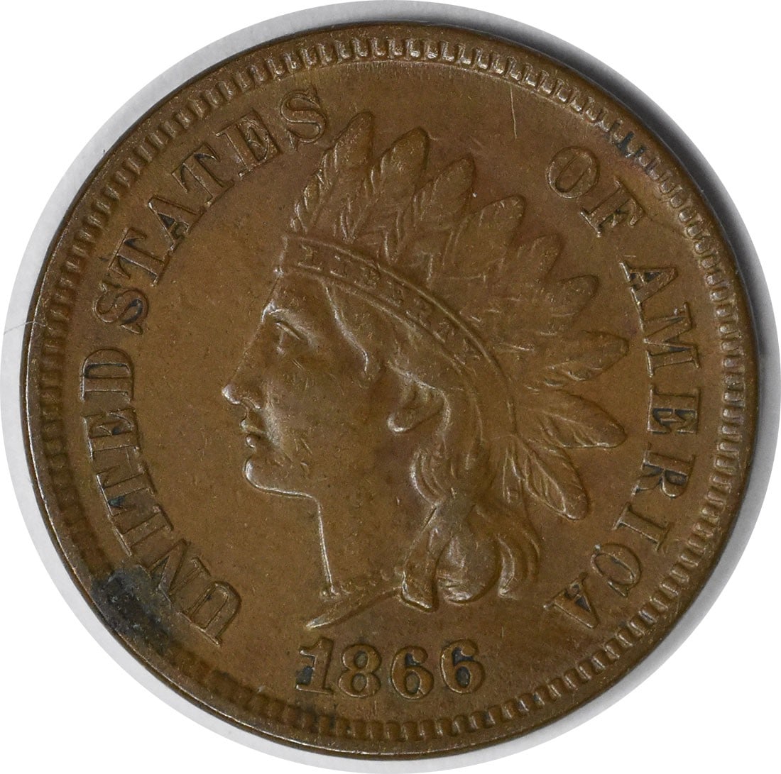 1866 Indian Head Cent S-5 Copper Uncertified Small Cent: 1866 Indian Head Cent S-5 Copper Uncertified Small Cent This 1866 Indian Cent features the iconic Indian Head design and is a notable collectible for enthusiasts. It is circulated and graded as Extrem