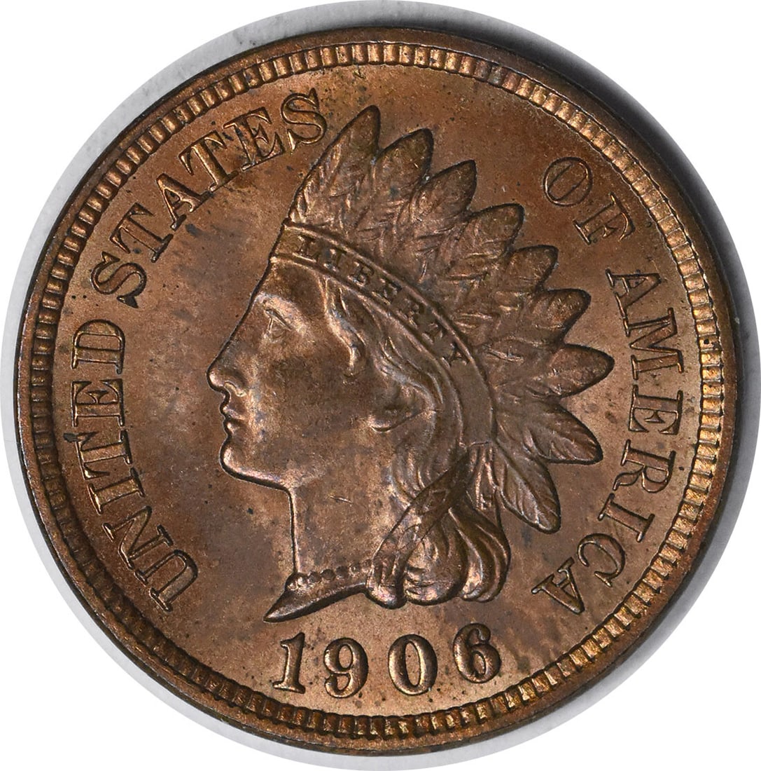 1906 Indian Head Cent Choice BU+ Uncertified Copper Coin: 1906 Indian Head Cent Choice BU+ Uncertified Copper Coin This 1906 Indian Cent features a striking copper composition and is classified as Choice BU+. It is an uncirculated coin with no mint mark, mak