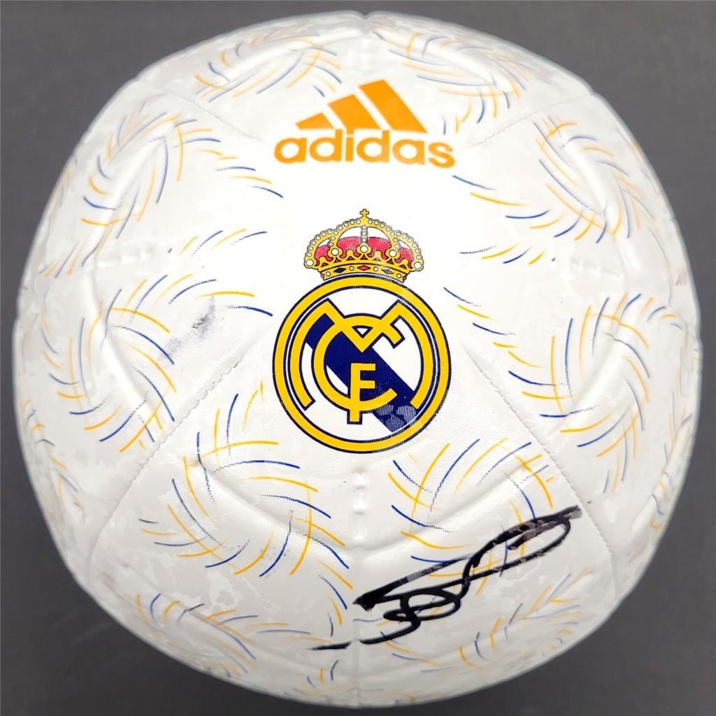 Karim Benzema Signed Adidas Real Madrid Soccer Ball with BAS Authentication: Karim Benzema Signed Adidas Real Madrid Soccer Ball with BAS Authentication Add a piece of soccer history to your collection with this signed Adidas Real Madrid soccer ball by Karim Benzema. This auth
