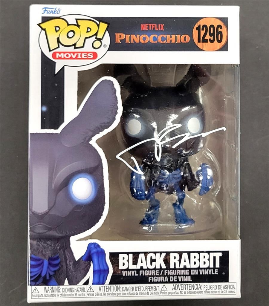 Guillermo Del Toro Signed Black Rabbit Funko Pop Pinocchio BAS Authenticated: Guillermo Del Toro Signed Black Rabbit Funko Pop Pinocchio BAS Authenticated This is an original Tim Blake Nelson signed Pinocchio Black Rabbit Funko Pop! collectible. The item features an authentic a