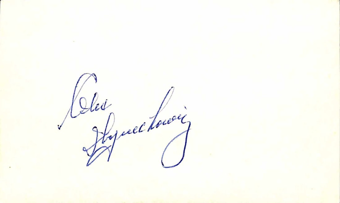 Alex Wojchiechowicz Signed 3x5 Index Card Beckett Certified HOF (1 of 1)
