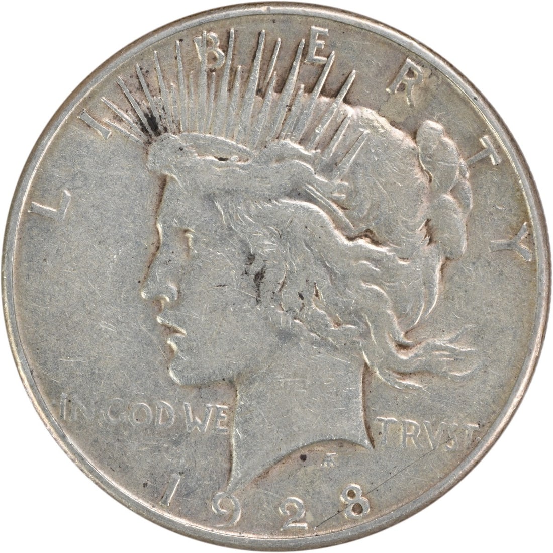 1928-S Peace Silver Dollar EF Circulated 90% Silver Coin: 1928-S Peace Silver Dollar EF Circulated 90% Silver Coin This 1928-S Peace Silver Dollar is a historical coin that showcases the artistry of designer Anthony de Francisci. Produced in San Francisco, t