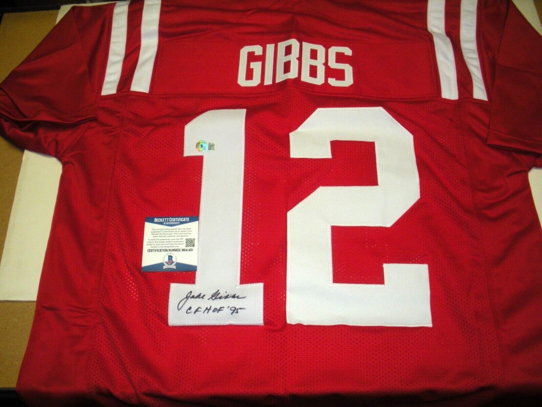 Jake Gibbs Ole Miss Rebels Signed Jersey COA 2015 CFHOF (1 of 3)