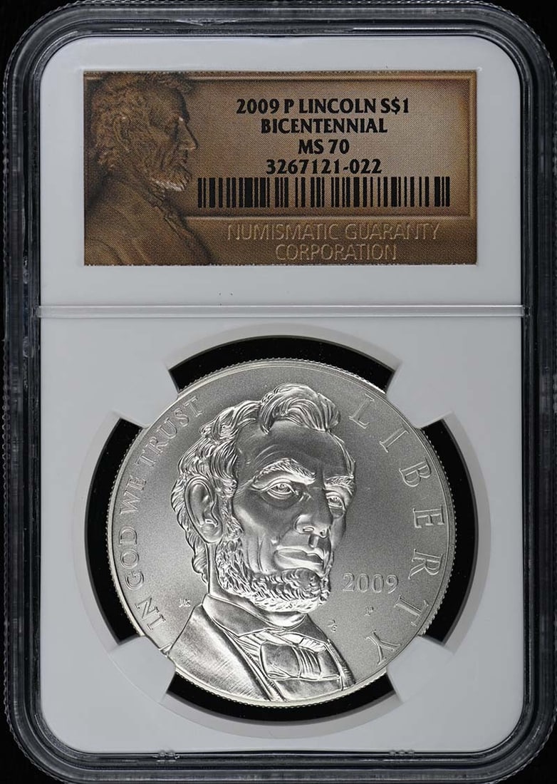 2009 P Lincoln Bicentennial S$1 NGC MS70 Uncirculated Coin: 2009 P Lincoln Bicentennial S$1 NGC MS70 Uncirculated Coin This 2009 P Lincoln Modern Commemorative Bicentennial S$1 coin features a perfect grade of MS70 as certified by NGC, ensuring its pristine qu