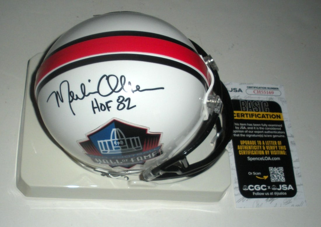 Merlin Olsen Los Angeles Rams Signed Mini Helmet JSA COA 1982 (1 of 1)